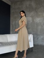 Önden Düğmeli Midi Boy Elbise