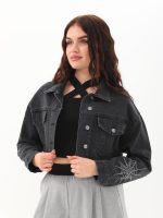 Örümcek Ağ Taş Detaylı Ceket