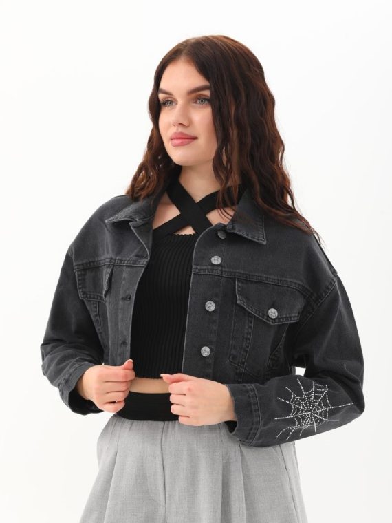 Örümcek Ağ Taş Detaylı Ceket