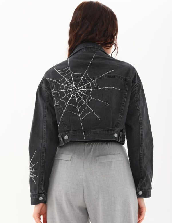 Örümcek Ağ Taş Detaylı Ceket