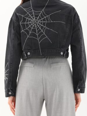 Örümcek Ağ Taş Detaylı Ceket (5)