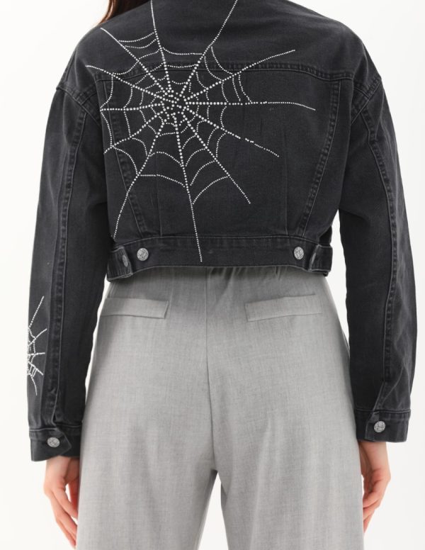 Örümcek Ağ Taş Detaylı Ceket