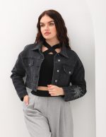 Örümcek Ağ Taş Detaylı Ceket