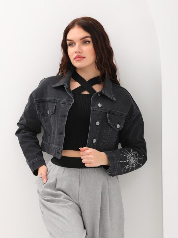 Örümcek Ağ Taş Detaylı Ceket