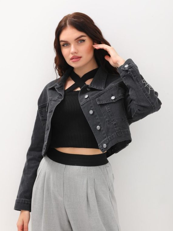 Örümcek Ağ Taş Detaylı Ceket