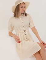 Pileli Kemerli Elbise