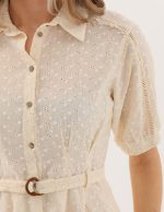 Pileli Kemerli Elbise