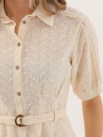 Pileli Kemerli Elbise