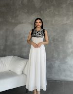 Robası Nakışlı Püsküllü Uzun Elbise