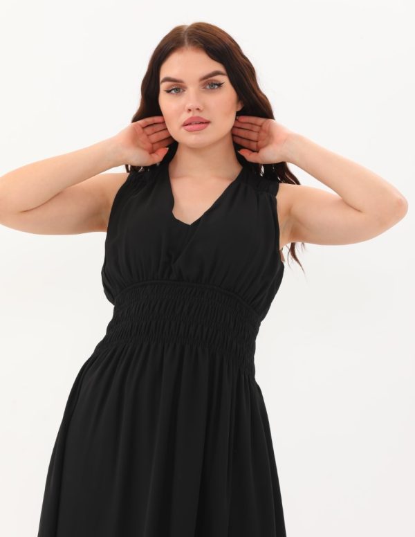 Şifon Kruvaze Uzun Elbise