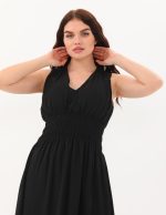 Şifon Kruvaze Uzun Elbise