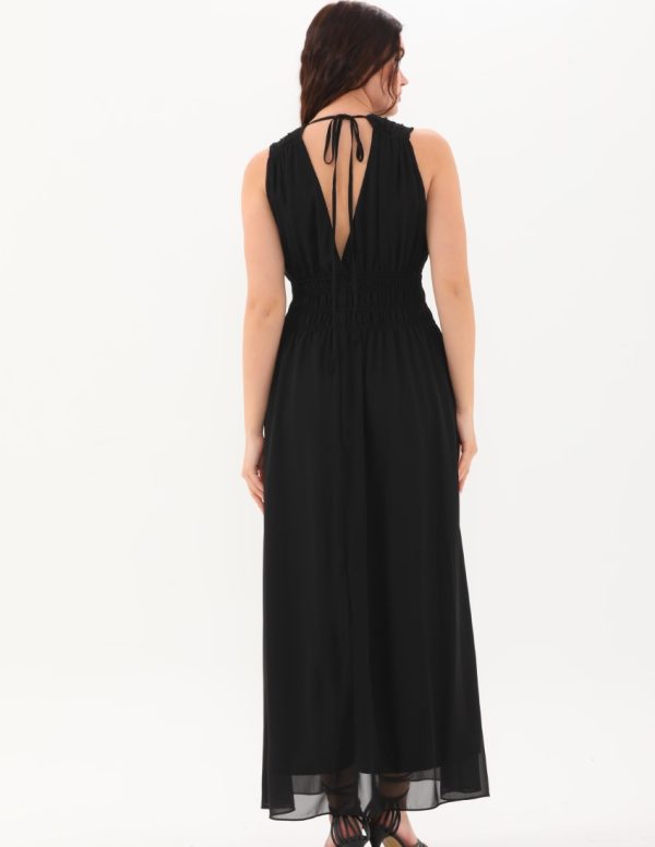 Şifon Kruvaze Uzun Elbise