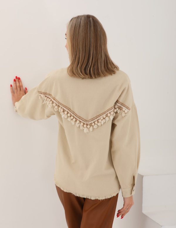 Sırt Detayı Etnik Şeritli Gömlek