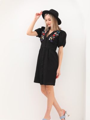 Robası Nakışlı Elbise