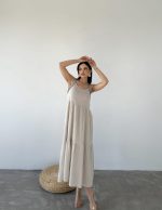 Yakası Nakışlı Elişi Boncuk İşlemeli Elbise