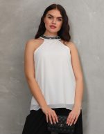 Yakası Taş İşlemeli Bluz