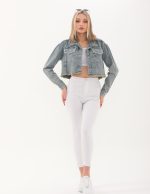 Yakası ve Robası Taşlı Cep Kapağı Zincirli Ceket