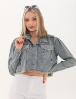 Yakası ve Robası Taşlı Cep Kapağı Zincirli Ceket