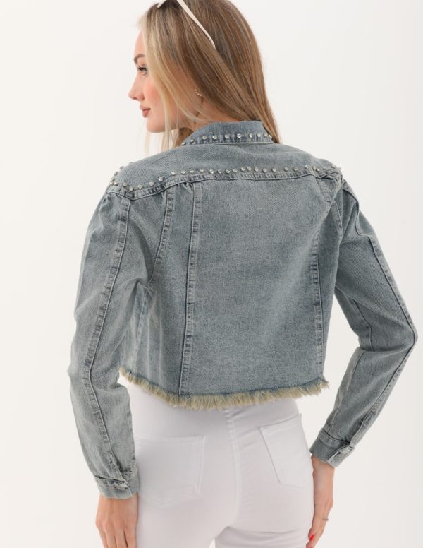 Yakası ve Robası Taşlı Cep Kapağı Zincirli Ceket