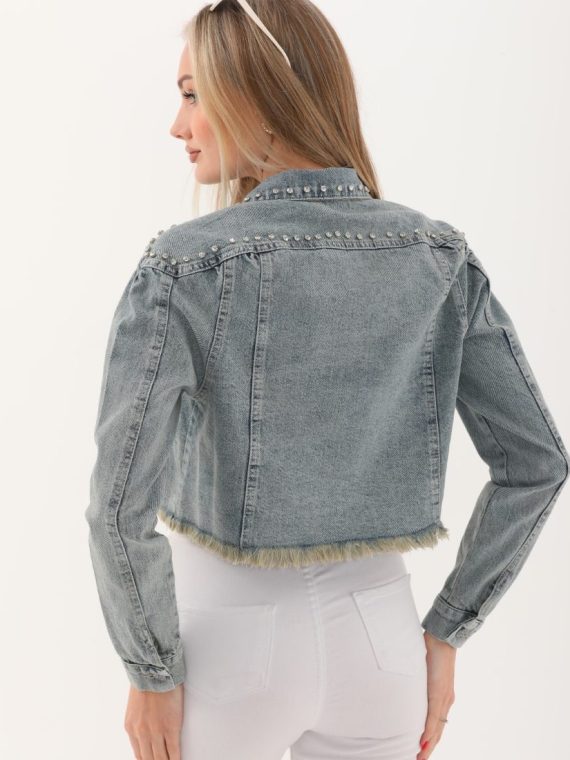 Yakası ve Robası Taşlı Cep Kapağı Zincirli Ceket