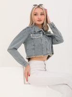 Yakası ve Robası Taşlı Cep Kapağı Zincirli Ceket