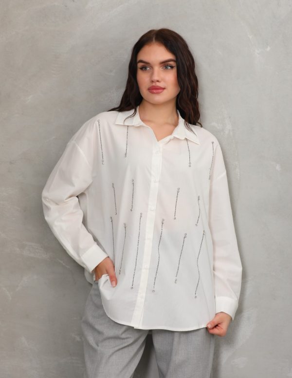Yapıştırma Taş Detaylı Gömlek