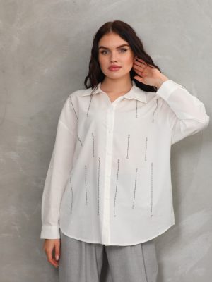 Yapıştırma Taş Detaylı Gömlek