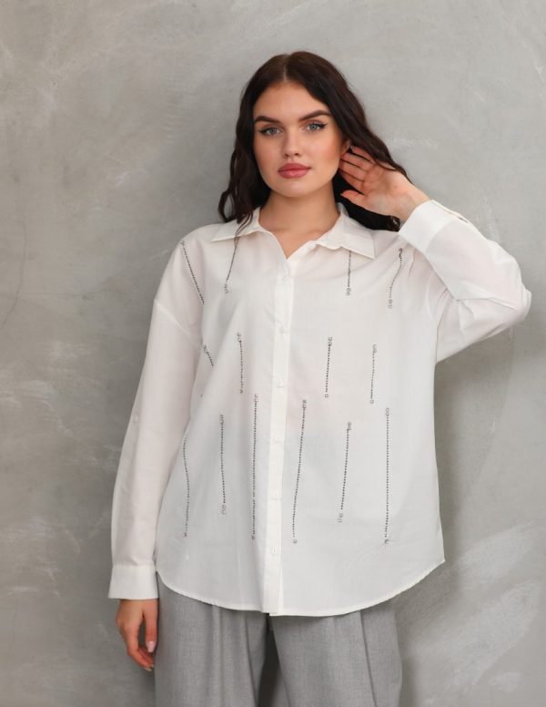 Yapıştırma Taş Detaylı Gömlek