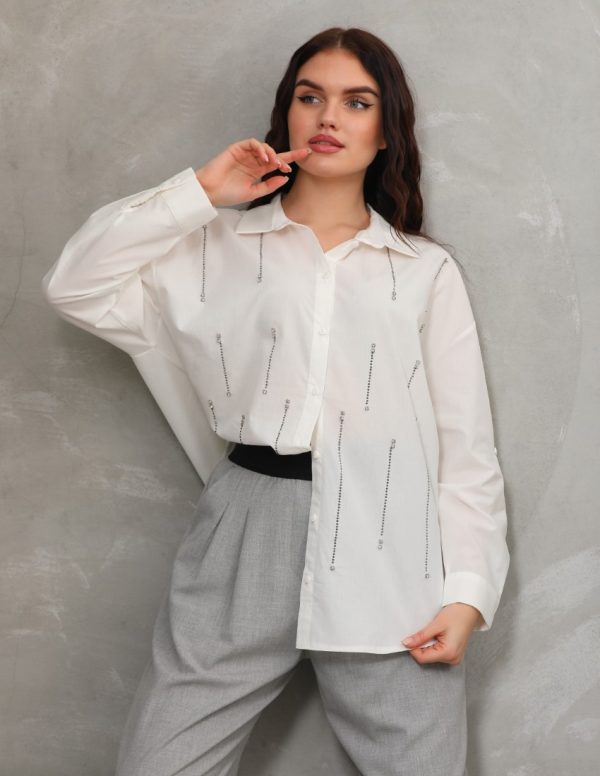 Yapıştırma Taş Detaylı Gömlek