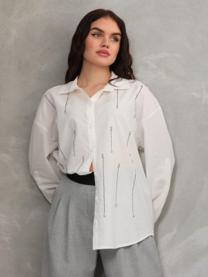 Yapıştırma Taş Detaylı Gömlek (9) (Özel)