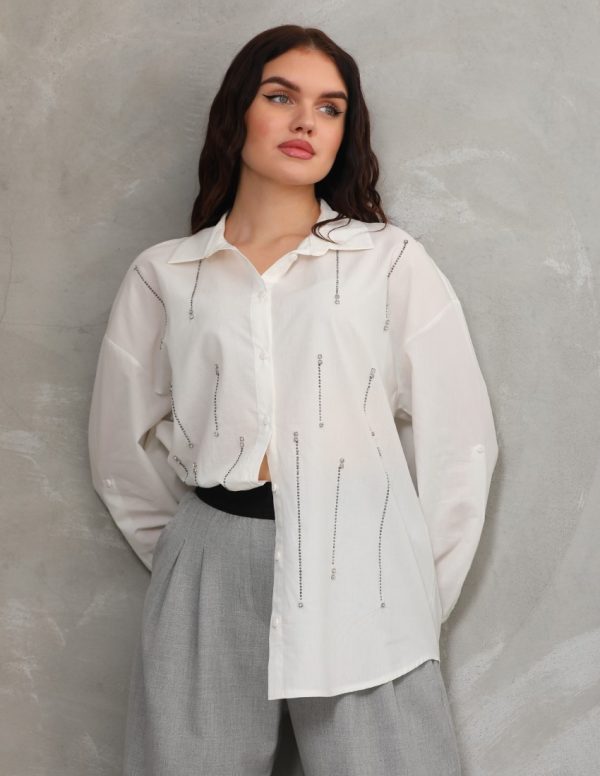 Yapıştırma Taş Detaylı Gömlek