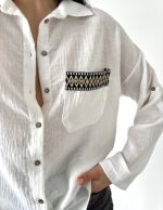 Cep Kapağı Etnik Desenli Gömlek