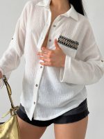 Cep Kapağı Etnik Desenli Gömlek