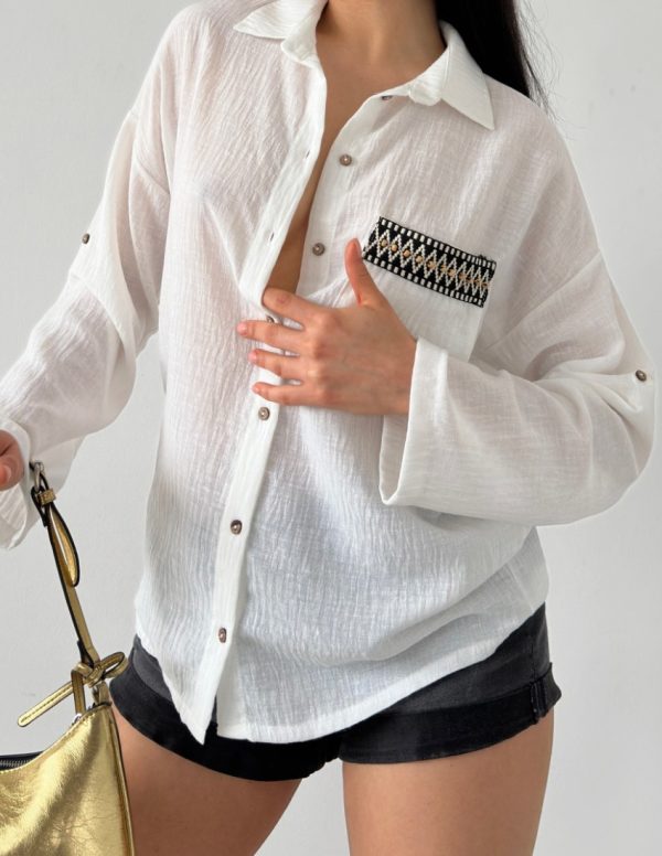 Cep Kapağı Etnik Desenli Gömlek