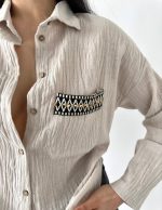 Cep Kapağı Etnik Desenli Gömlek