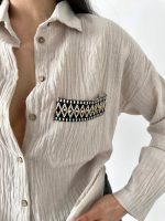 Cep Kapağı Etnik Desenli Gömlek