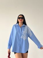 Çizgili Aplike Gömlek