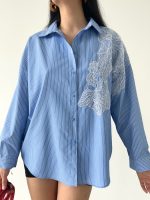 Çizgili Aplike Gömlek