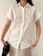 Düşük Kollu Vual Güpür Bluz