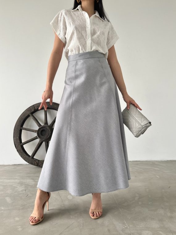 Düşük Kollu Vual Güpür Bluz