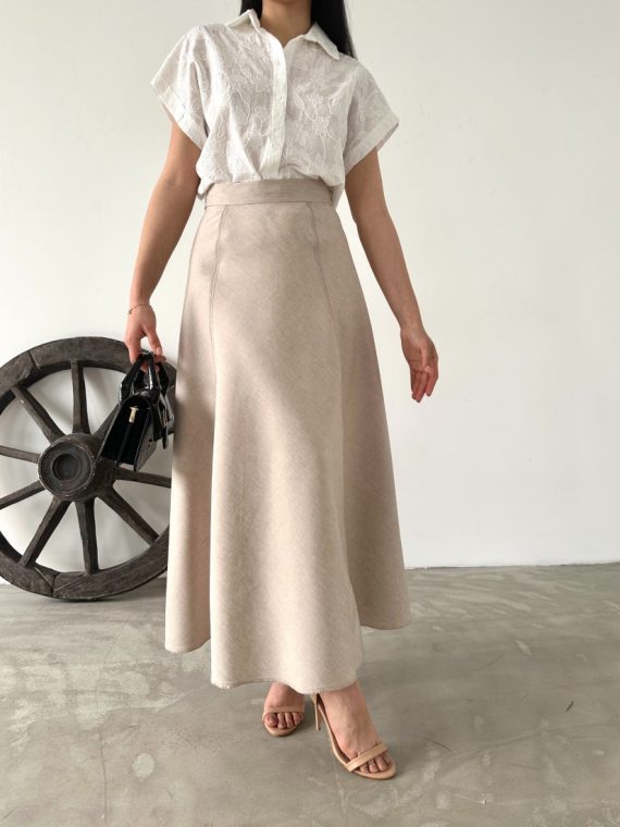 Düşük Kollu Vual Güpür Bluz