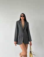 Önden Düğmeli Cepli Ceket