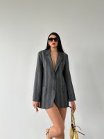 Önden Düğmeli Cepli Ceket