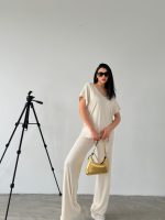 V Yaka Düşük Kol Bluz