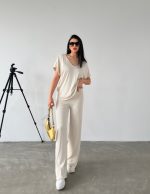 V Yaka Düşük Kol Bluz