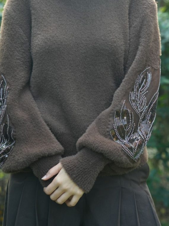 Aplikeli Balon Kol Yumoş Kazak