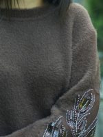 Aplikeli Balon Kol Yumoş Kazak