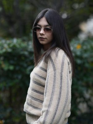 Balon Kol Çizgili Yumoş Kazak (2)