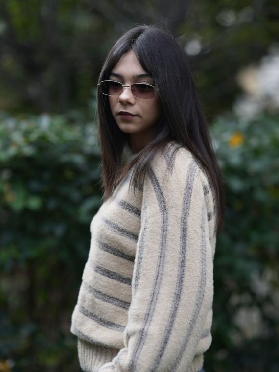 Balon Kol Çizgili Yumoş Kazak