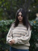 Balon Kol Çizgili Yumoş Kazak